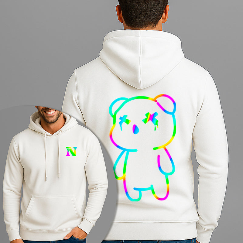 Moletom Canguru Estampado Urso XX Colors Flanelado Algodão 75% e 25% Poliéster Nexstar