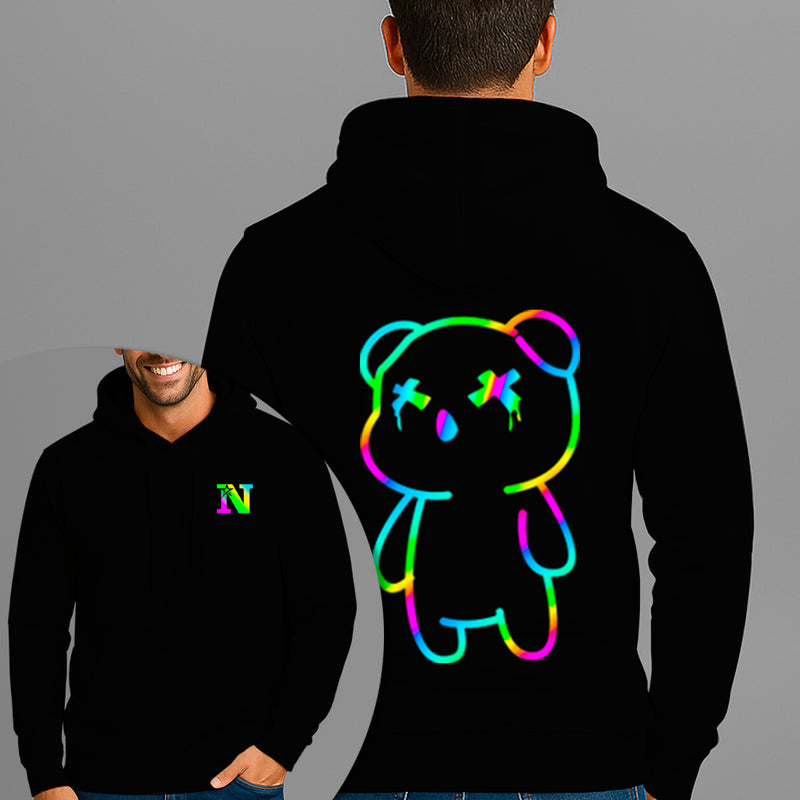 Moletom Canguru Estampado Urso XX Colors Flanelado Algodão 75% e 25% Poliéster Nexstar
