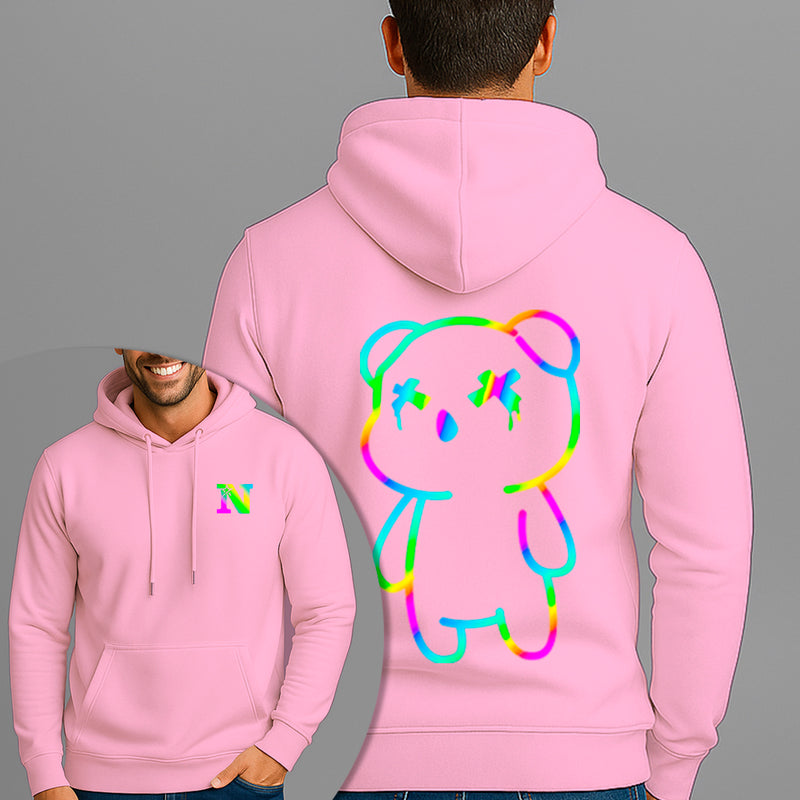 Moletom Canguru Estampado Urso XX Colors Flanelado Algodão 75% e 25% Poliéster Nexstar
