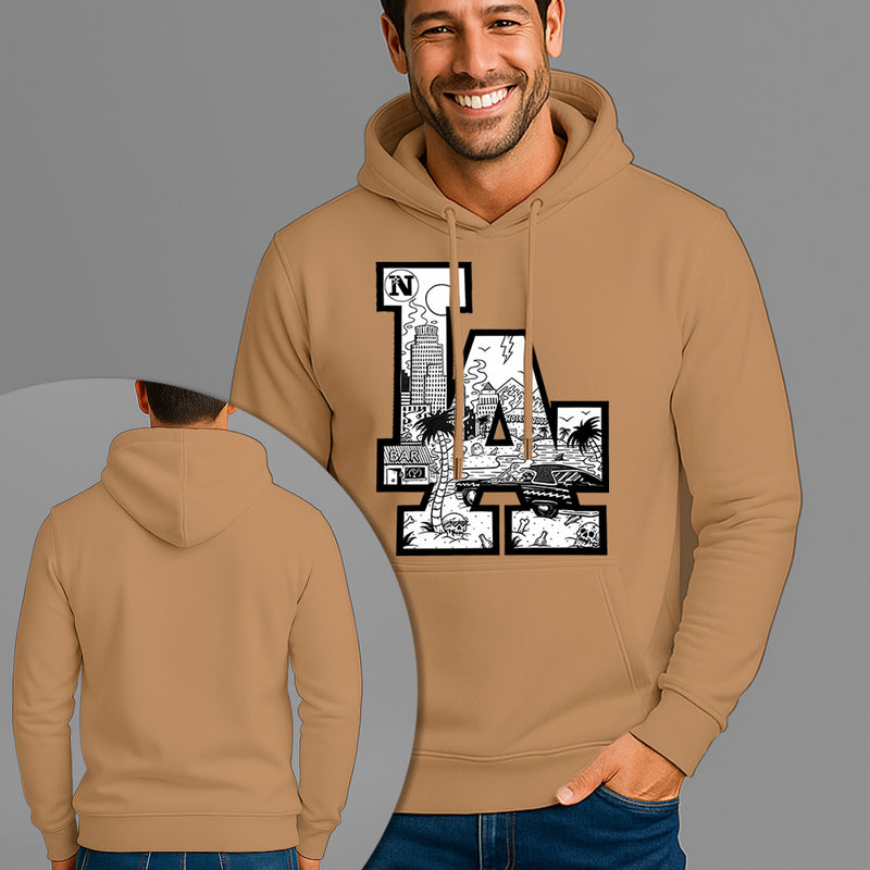 Moletom Canguru Estampado LA Los Angeles Flanelado Algodão 75% e 25% Poliéster Nexstar