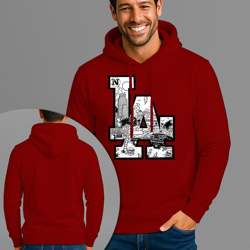 Moletom Canguru Estampado LA Los Angeles Flanelado Algodão 75% e 25% Poliéster Nexstar