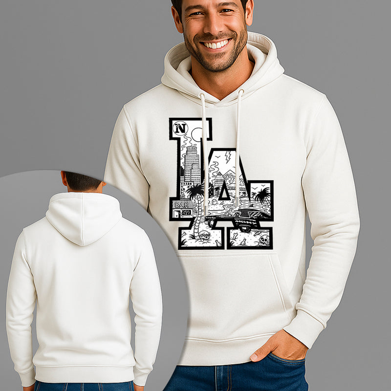 Moletom Canguru Estampado LA Los Angeles Flanelado Algodão 75% e 25% Poliéster Nexstar