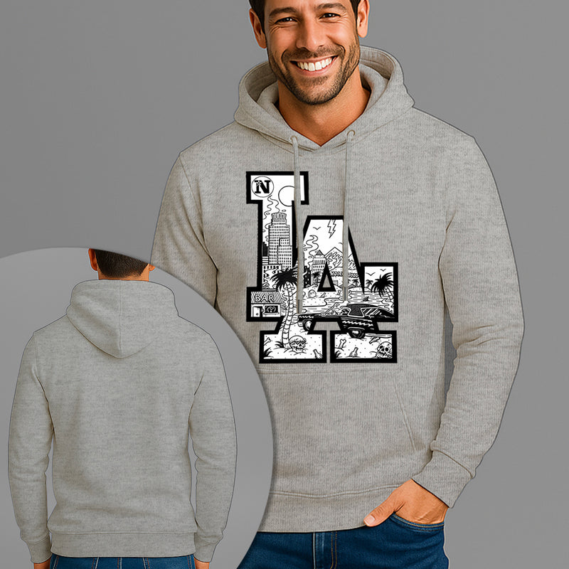 Moletom Canguru Estampado LA Los Angeles Flanelado Algodão 75% e 25% Poliéster Nexstar