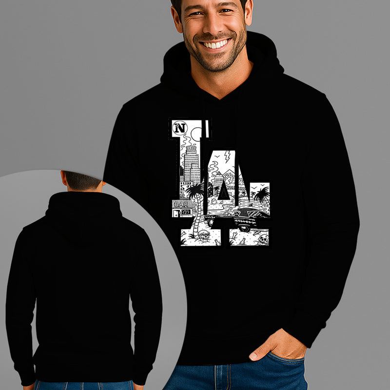 Moletom Canguru Estampado LA Los Angeles Flanelado Algodão 75% e 25% Poliéster Nexstar