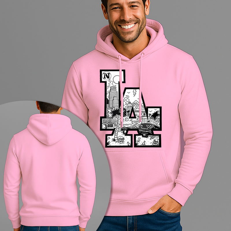 Moletom Canguru Estampado LA Los Angeles Flanelado Algodão 75% e 25% Poliéster Nexstar