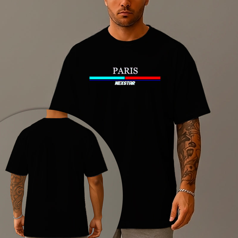 Camiseta Oversized Estampada Paris Algodão Premium Fio 30.1 Penteado Nexstar