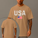 Camiseta Oversized Estampada USA Bandeira Algodão Premium Fio 30.1 Penteado Nexstar