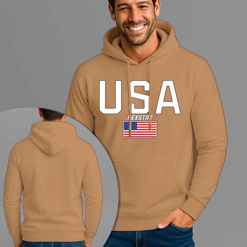 Moletom Canguru Estampado USA Bandeira Flanelado Algodão 75% e 25% Poliéster Nexstar