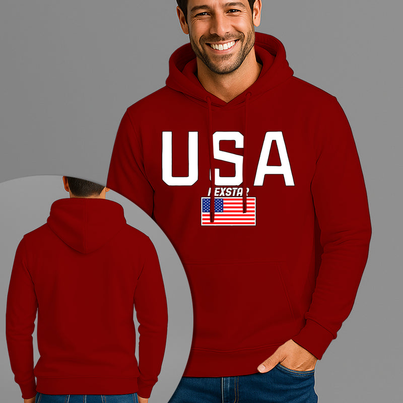 Moletom Canguru Estampado USA Bandeira Flanelado Algodão 75% e 25% Poliéster Nexstar
