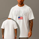 Camiseta Oversized Estampada USA Bandeira Algodão Premium Fio 30.1 Penteado Nexstar