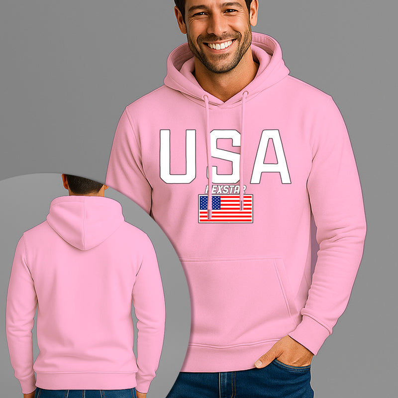 Moletom Canguru Estampado USA Bandeira Flanelado Algodão 75% e 25% Poliéster Nexstar