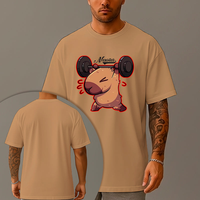 Camiseta Oversized Estampada Capivara Shape Algodão Premium Fio 30.1 Penteado Nexstar