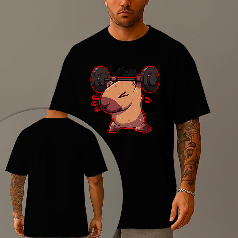 Camiseta Oversized Estampada Capivara Shape Algodão Premium Fio 30.1 Penteado Nexstar