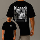 Camiseta Oversized Estampada Arcanjo Blessed Algodão Premium Fio 30.1 Penteado Nexstar