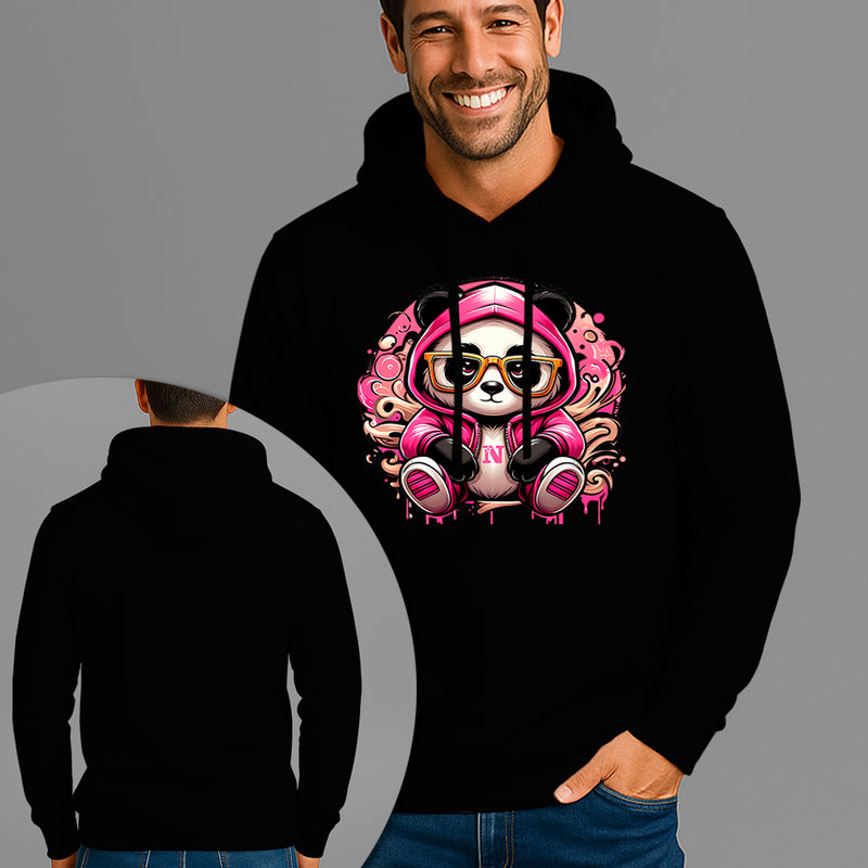 Moletom Canguru Estampado Panda Bolado Flanelado Algodão 75% e 25% Poliéster Nexstar