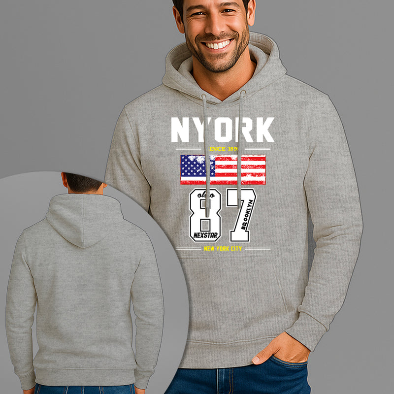 Moletom Canguru Estampado Nyork Ohio 87 Flanelado Algodão 75% e 25% Poliéster Nexstar