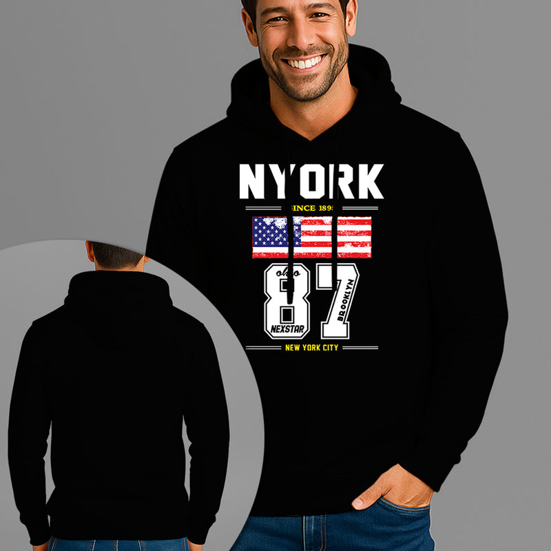 Moletom Canguru Estampado Nyork Ohio 87 Flanelado Algodão 75% e 25% Poliéster Nexstar
