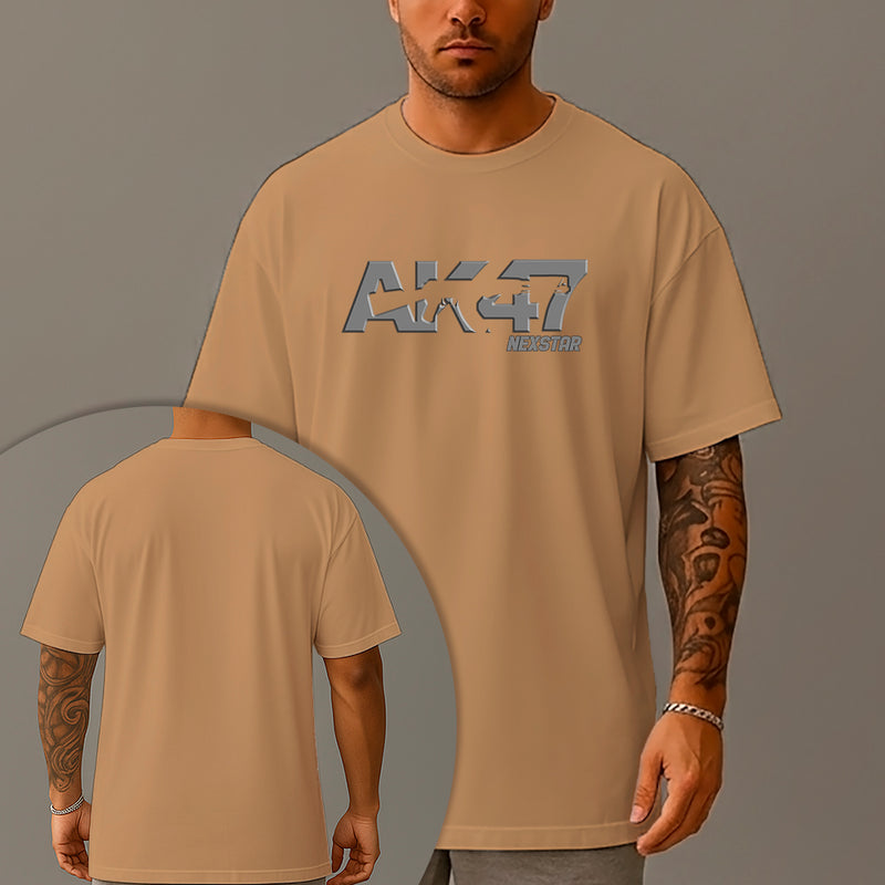Camiseta Oversized Estampada AK47 Gun Algodão Premium Fio 30.1 Penteado Nexstar