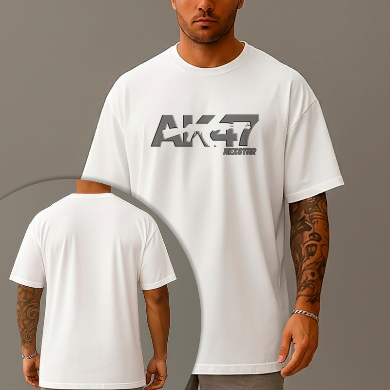 Camiseta Oversized Estampada AK47 Gun Algodão Premium Fio 30.1 Penteado Nexstar