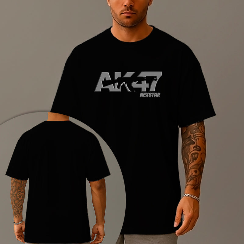 Camiseta Oversized Estampada AK47 Gun Algodão Premium Fio 30.1 Penteado Nexstar