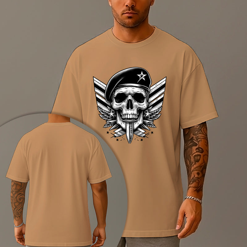 Camiseta Oversized Estampada Capitão Caveira Algodão Premium Fio 30.1 Penteado Nexstar