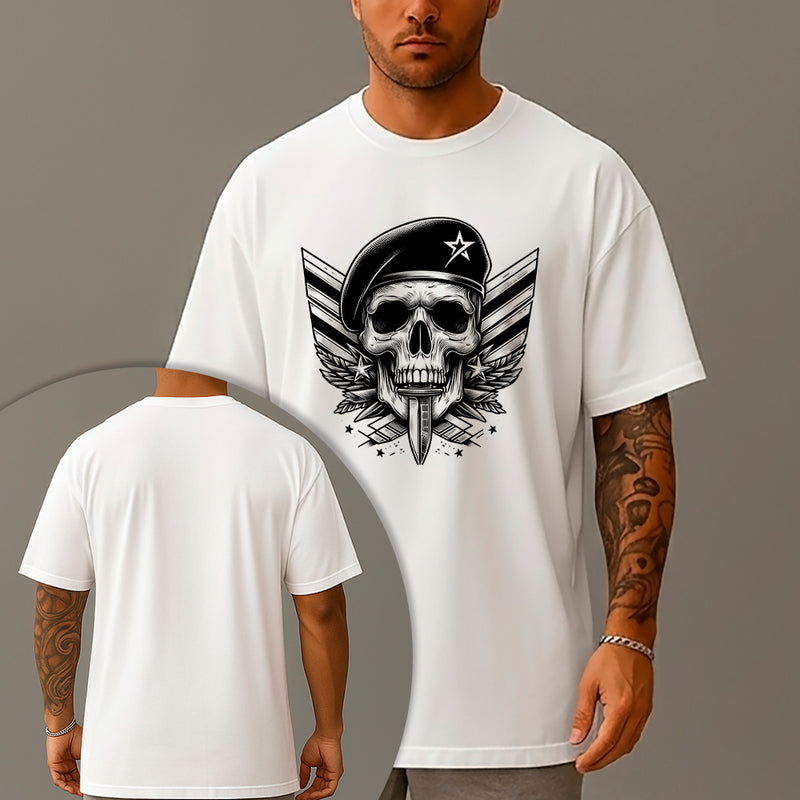 Camiseta Oversized Estampada Capitão Caveira Algodão Premium Fio 30.1 Penteado Nexstar