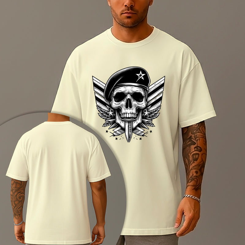 Camiseta Oversized Estampada Capitão Caveira Algodão Premium Fio 30.1 Penteado Nexstar