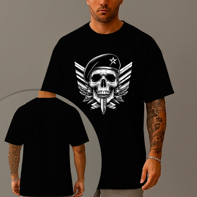 Camiseta Oversized Estampada Capitão Caveira Algodão Premium Fio 30.1 Penteado Nexstar