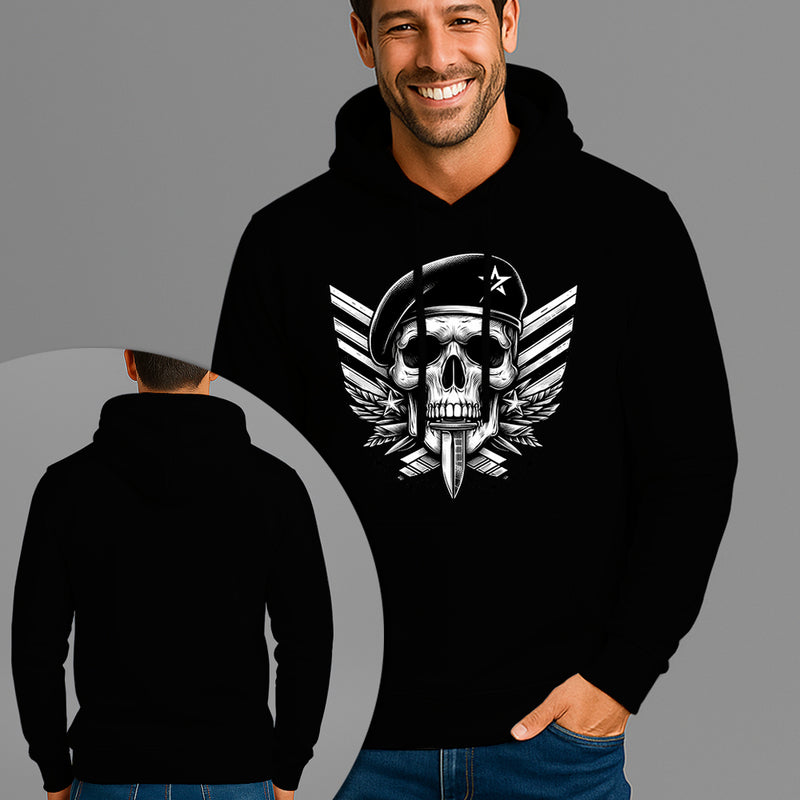 Moletom Canguru Estampado Capitão Caveira Flanelado Algodão 75% e 25% Poliéster Nexstar