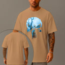 Camiseta Oversized Estampada Cemetery Skull Algodão Premium Fio 30.1 Penteado Nexstar