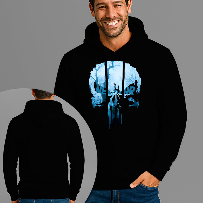 Moletom Canguru Estampado Cemetery Skull Flanelado Algodão 75% e 25% Poliéster Nexstar