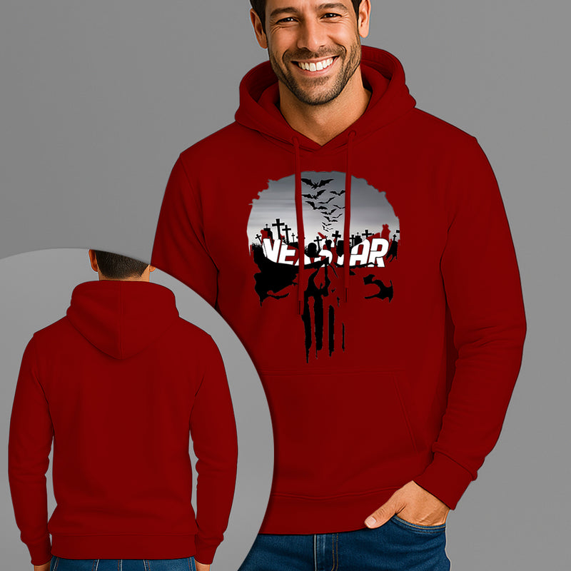 Moletom Canguru Estampado Bat Skull Flanelado Algodão 75% e 25% Poliéster Nexstar