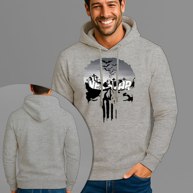 Moletom Canguru Estampado Bat Skull Flanelado Algodão 75% e 25% Poliéster Nexstar