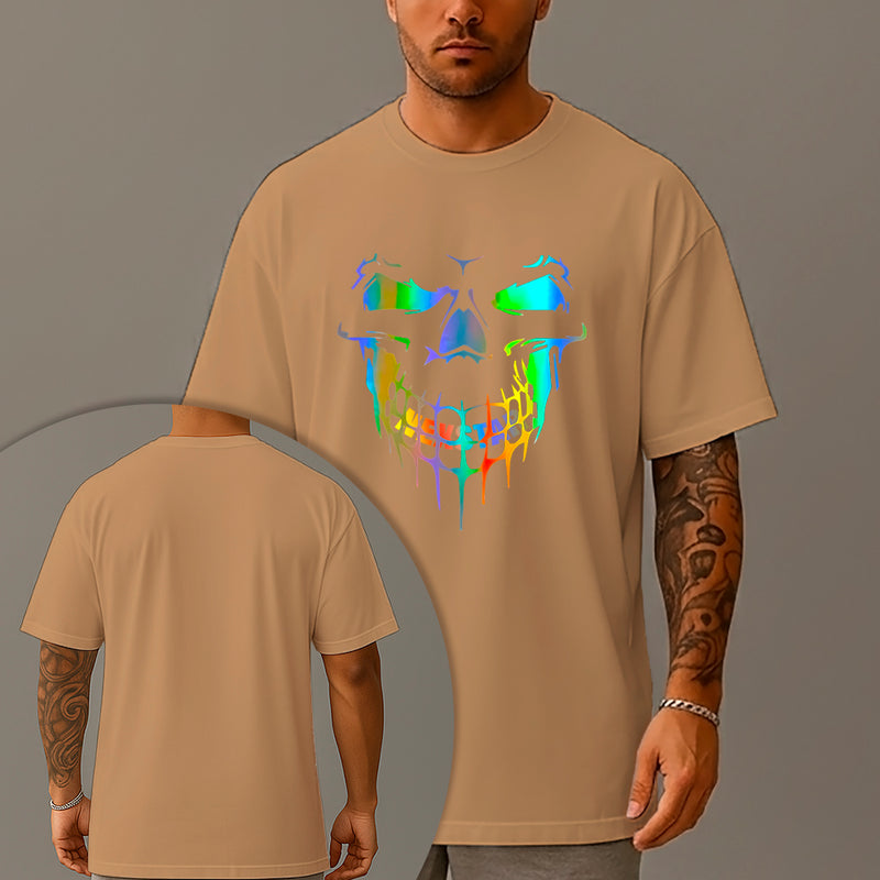 Camiseta Oversized Estampada Palhaço Holográfico Algodão Premium Fio 30.1 Penteado Nexstar