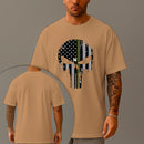 Camiseta Oversized Estampada Caveira Militar Algodão Premium Fio 30.1 Penteado Nexstar