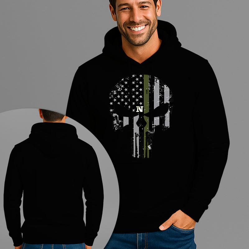 Moletom Canguru Estampado Caveira Militar Flanelado Algodão 75% e 25% Poliéster Nexstar