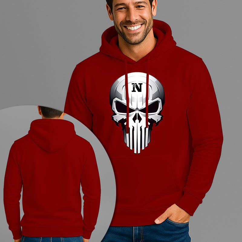 Moletom Canguru Estampado Caveira Blindada Flanelado Algodão 75% e 25% Poliéster Nexstar