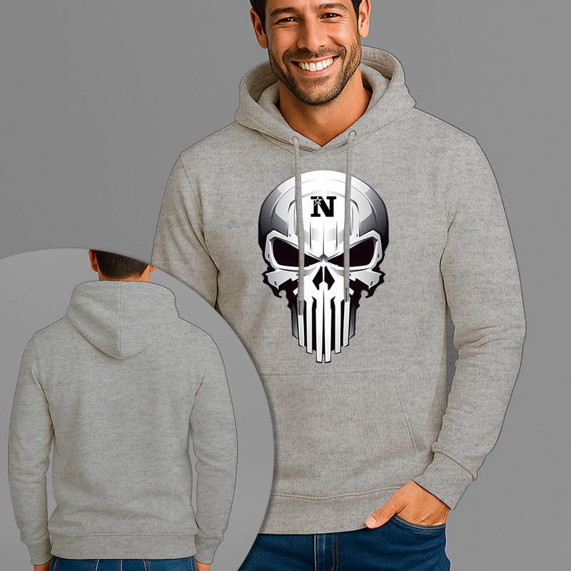 Moletom Canguru Estampado Caveira Blindada Flanelado Algodão 75% e 25% Poliéster Nexstar