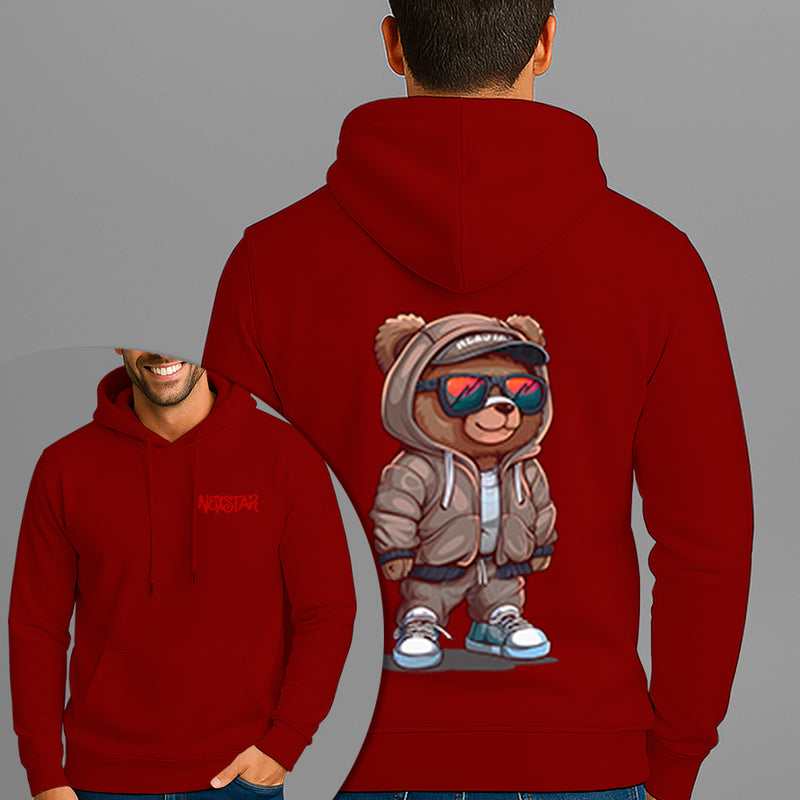 Moletom Canguru Estampado Urso Estiloso Flanelado Algodão 75% e 25% Poliéster Nexstar
