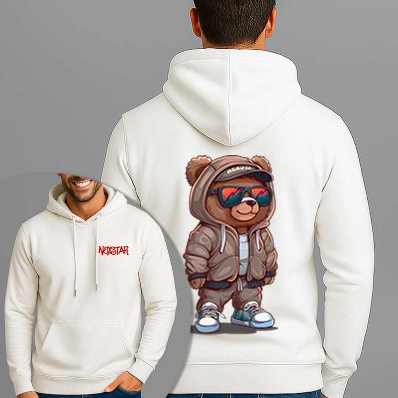 Moletom Canguru Estampado Urso Estiloso Flanelado Algodão 75% e 25% Poliéster Nexstar