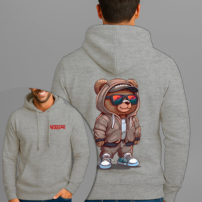 Moletom Canguru Estampado Urso Estiloso Flanelado Algodão 75% e 25% Poliéster Nexstar