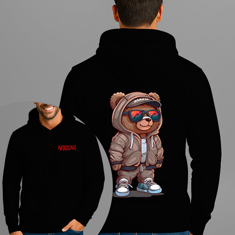 Moletom Canguru Estampado Urso Estiloso Flanelado Algodão 75% e 25% Poliéster Nexstar