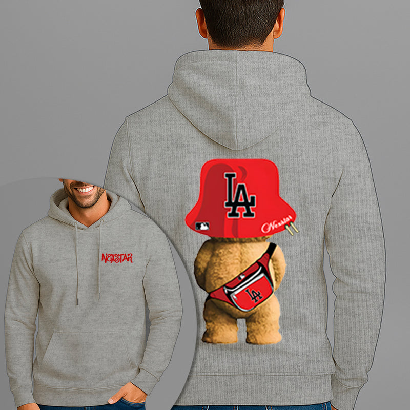 Moletom Canguru Estampado Ursinho LA Flanelado Algodão 75% e 25% Poliéster Nexstar