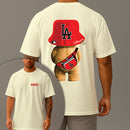 Camiseta Oversized Estampada Ursinho LA Algodão Premium Fio 30.1 Penteado Nexstar