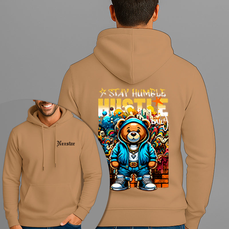 Moletom Canguru Estampado Urso Hustle Flanelado Algodão 75% e 25% Poliéster Nexstar