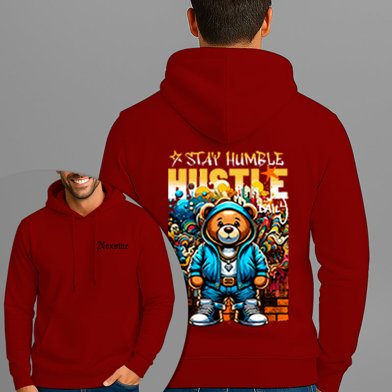 Moletom Canguru Estampado Urso Hustle Flanelado Algodão 75% e 25% Poliéster Nexstar