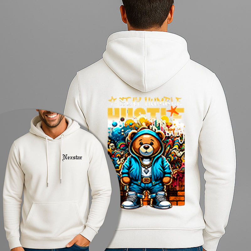 Moletom Canguru Estampado Urso Hustle Flanelado Algodão 75% e 25% Poliéster Nexstar