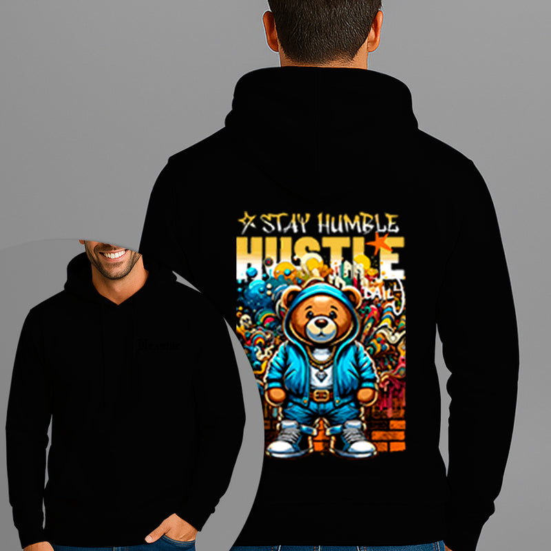 Moletom Canguru Estampado Urso Hustle Flanelado Algodão 75% e 25% Poliéster Nexstar