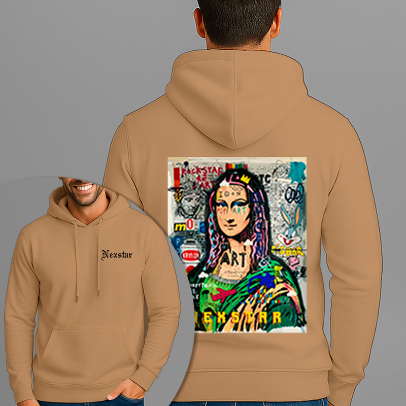 Moletom Canguru Estampado Monalisa Mona Nex Flanelado Algodão 75% e 25% Poliéster Nexstar