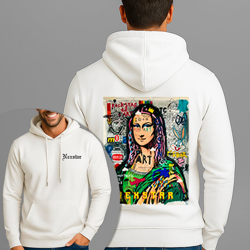 Moletom Canguru Estampado Monalisa Mona Nex Flanelado Algodão 75% e 25% Poliéster Nexstar